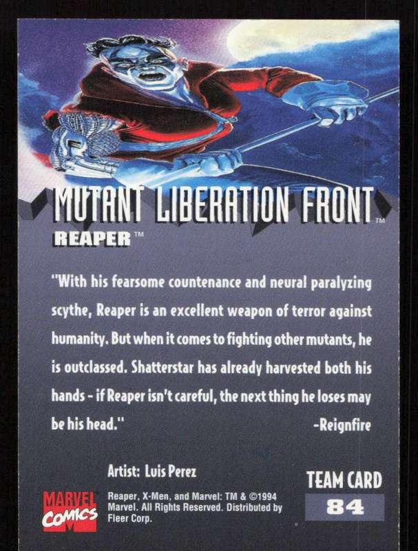 1995 Fleer Ultra X-Men 84 Mutant Liberation Front Reaper