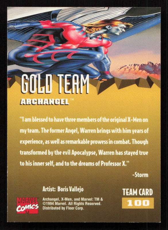 1995 Fleer Ultra X-Men 100 Gold Team Archangel