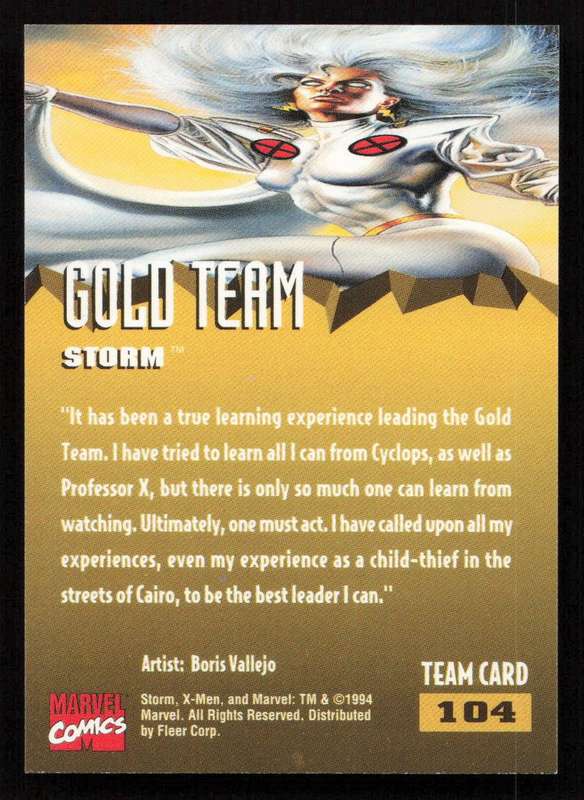 1995 Fleer Ultra X-Men 104 Gold Team Storm