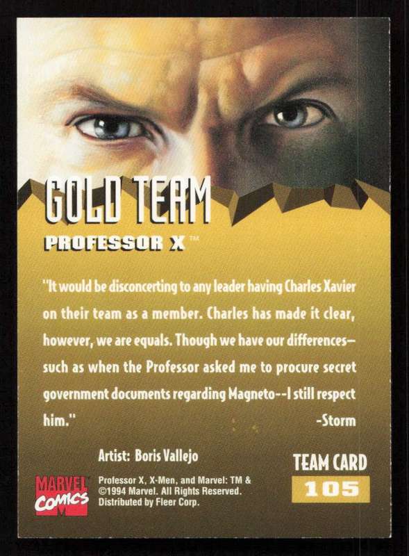 1995 Fleer Ultra X-Men 105 Gold Team Professor X