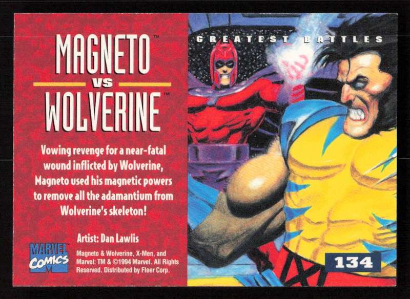 1995 Fleer Ultra X-Men 134 Magneto VS Wolverine