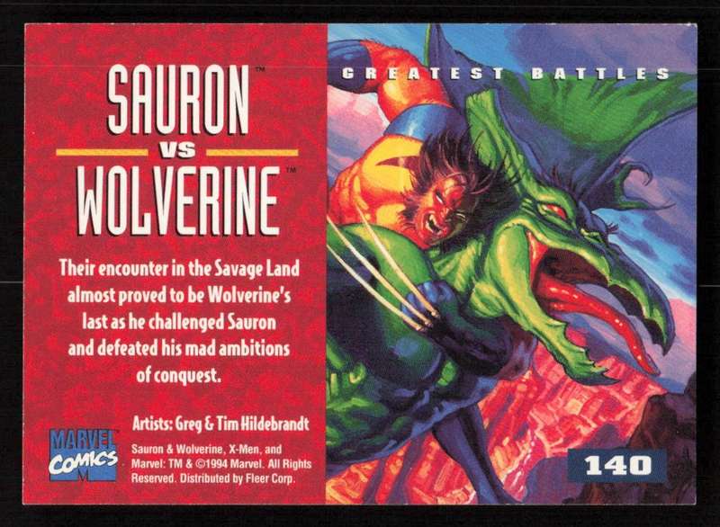 1995 Fleer Ultra X-Men 140 Sauron VS Wolverine