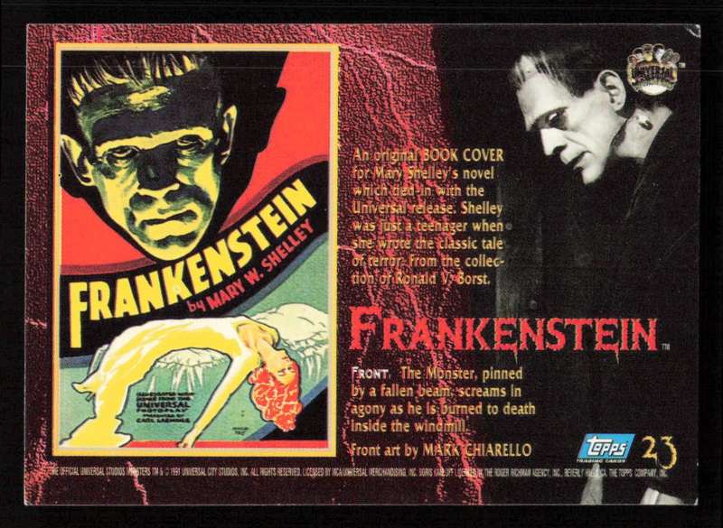 1991 Topps Universal Monsters Trading Card 23 Frankenstein