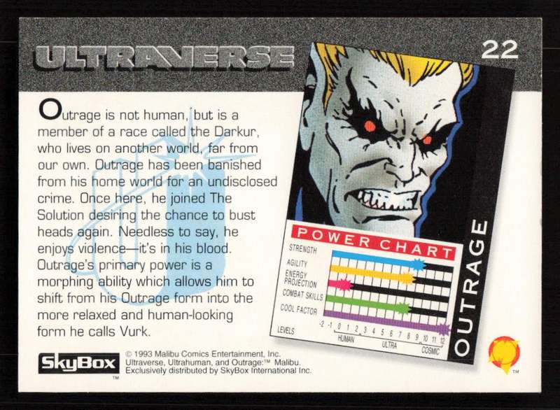 1993 SkyBox Ultraverse Outrage 22