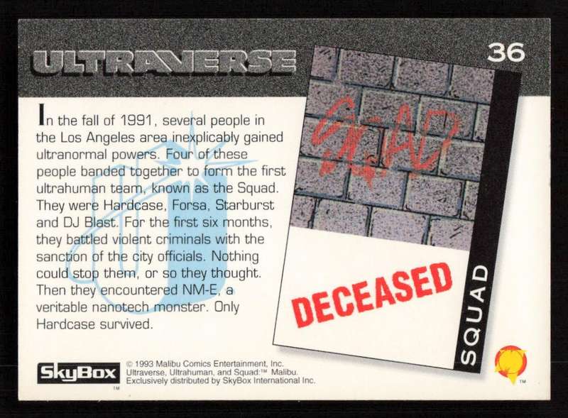 1993 SkyBox Ultraverse Squad 36