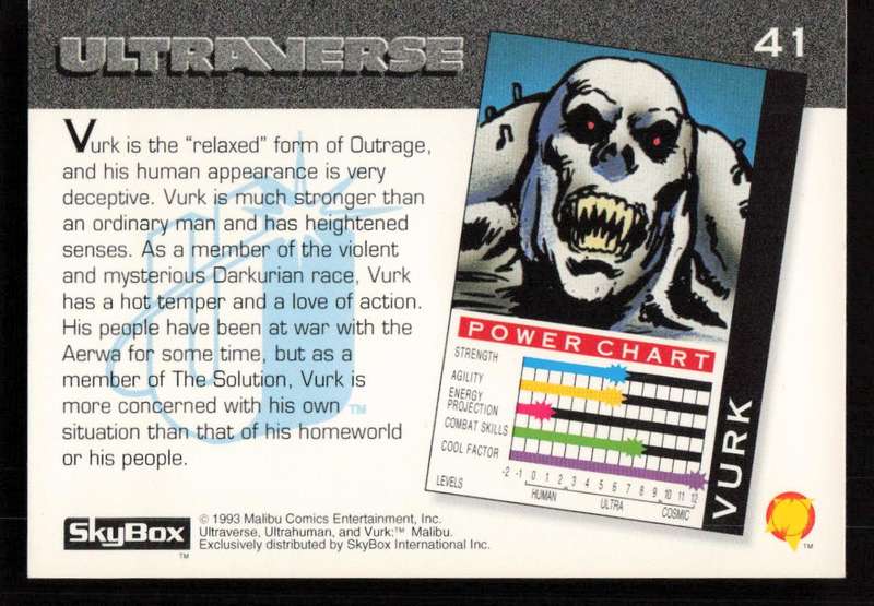 1993 SkyBox Ultraverse Vurk 41