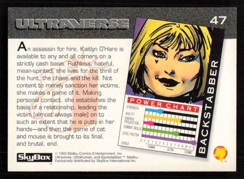 1993 SkyBox Ultraverse Backstabber 47
