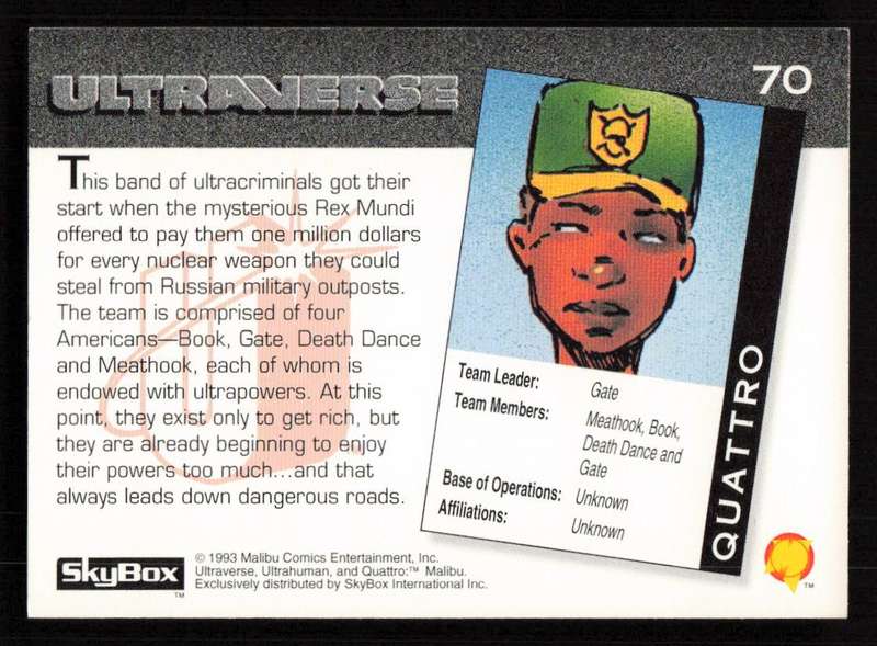 1993 SkyBox Ultraverse Quattro 70
