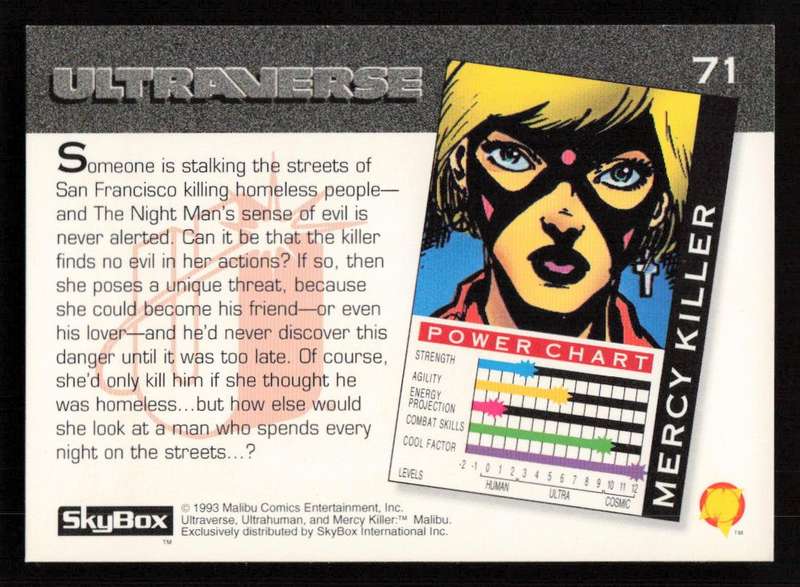 1993 SkyBox Ultraverse Mercy Killer 71