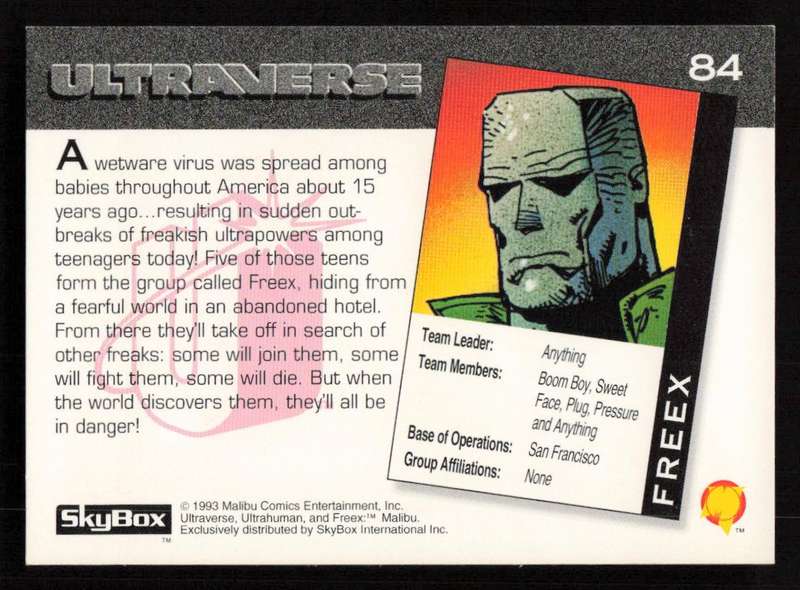 1993 SkyBox Ultraverse Freex 84