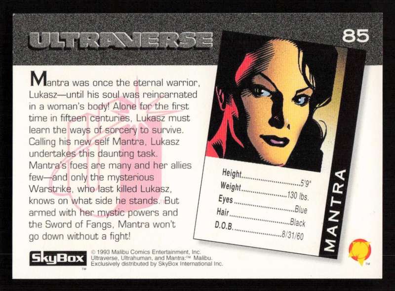 1993 SkyBox Ultraverse Mantra 85