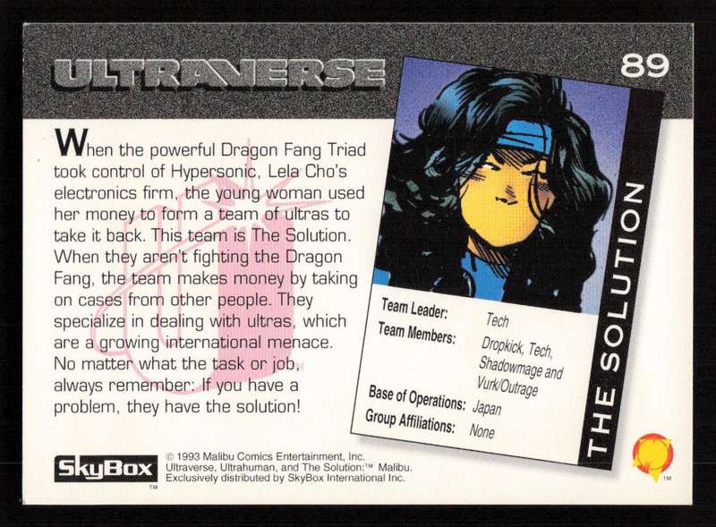 1993 SkyBox Ultraverse The Solution 89