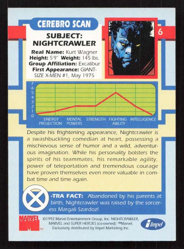 1992 Impel Marvel Nightcrawler 6