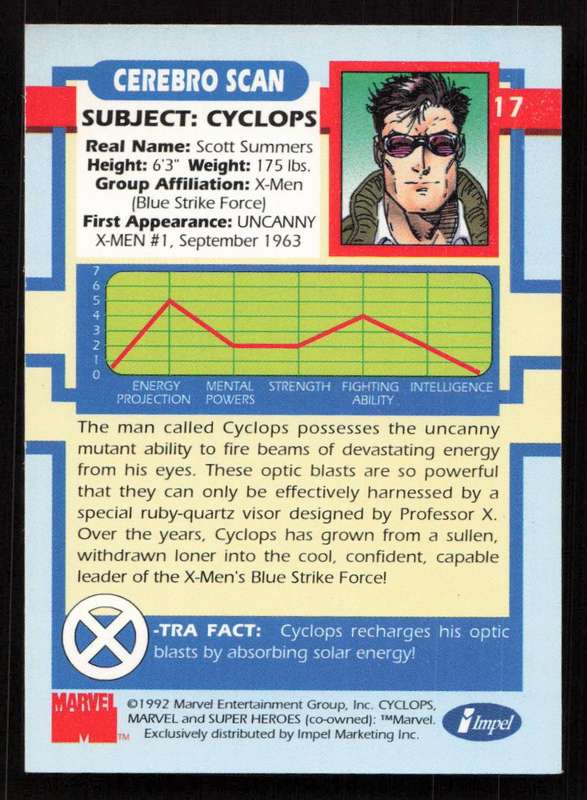 1992 Impel Marvel Cyclops 17