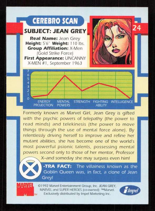 1992 Impel Marvel Jean Grey 24