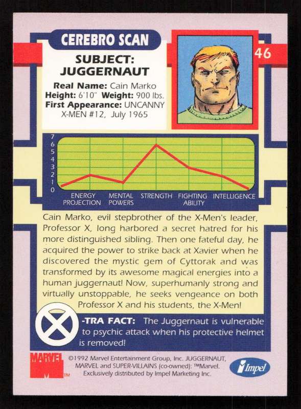 1992 Impel Marvel Juggernaut 46