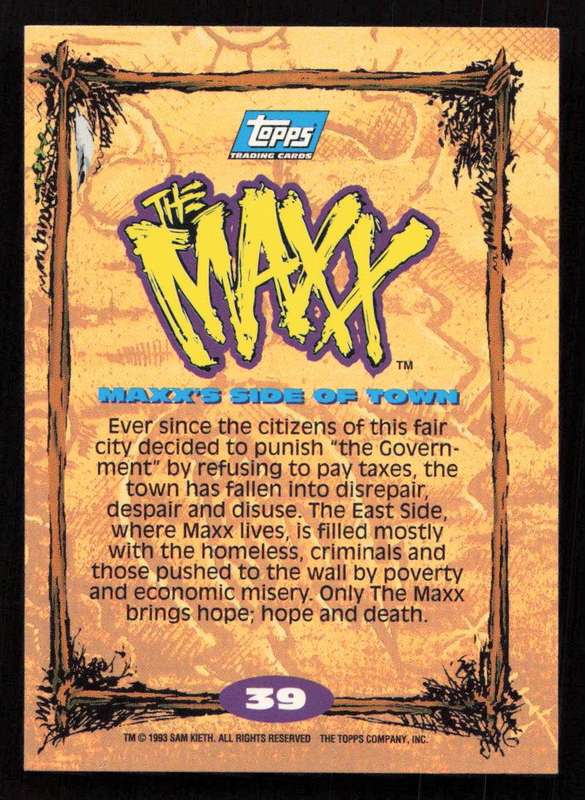 1993 Topps The Maxx Maxx's Side Of Town 39