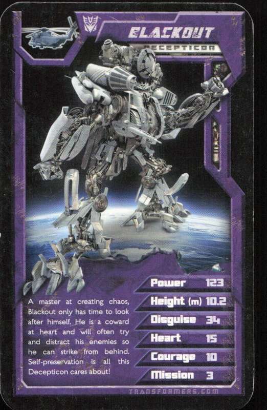 2007 Top Trumps Transformers Blackout