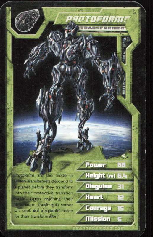 2007 Top Trumps Transformers Protoforms