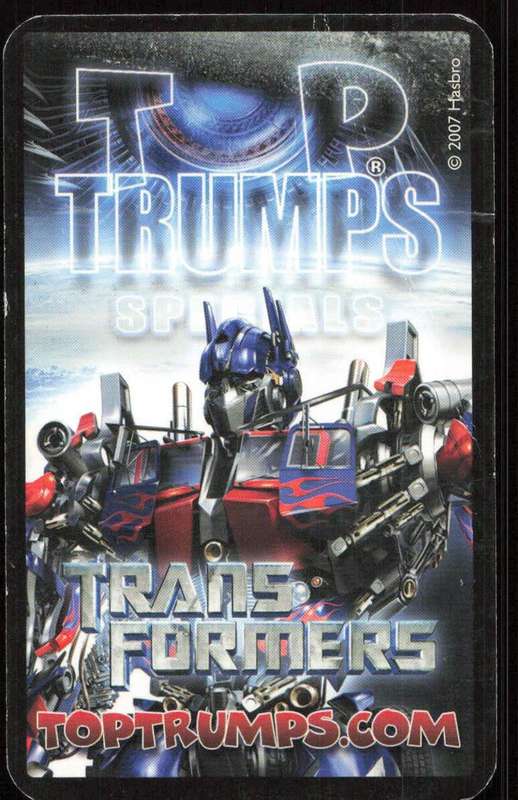 2007 Top Trumps Transformers Sgt Patrick Donnelly