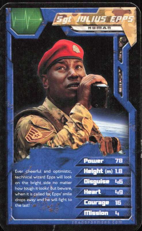 2007 Top Trumps Transformers Sgt Julius Epps