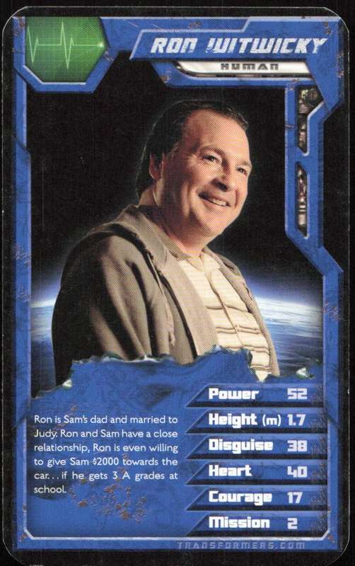2007 Top Trumps Transformers Ron Witwicky
