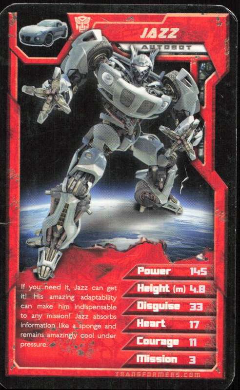 2007 Top Trumps Transformers Jazz