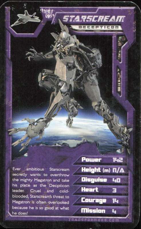 2007 Top Trumps Transformers Starscream