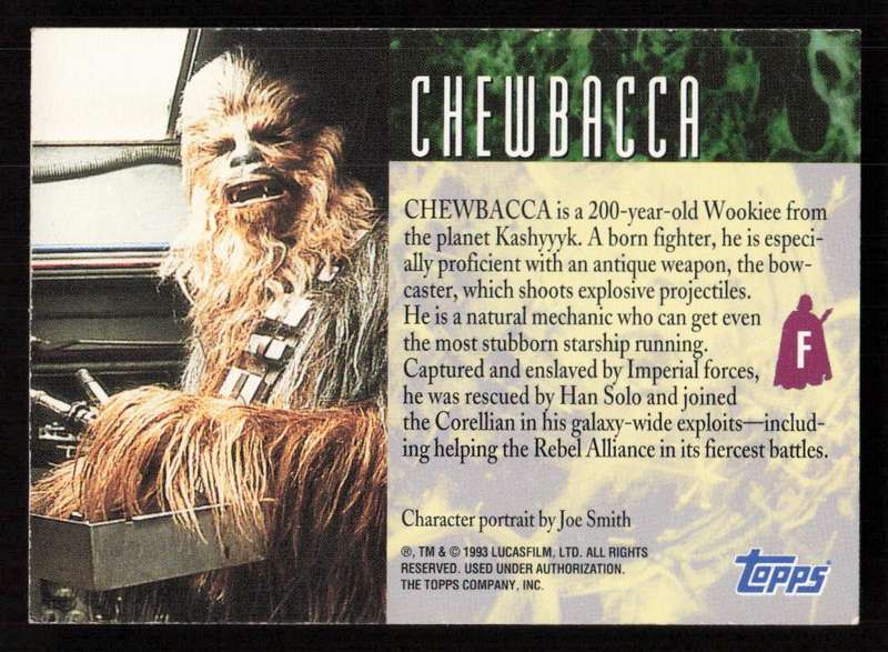 1993 Topps Star Wars Galaxy Chewbacca F