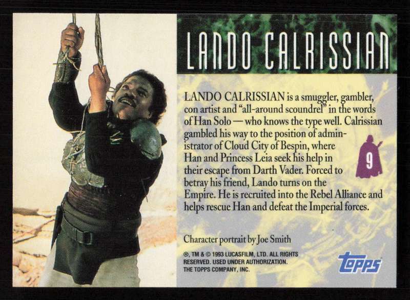 1993 Topps Star Wars Galaxy Lando Calrissian 9