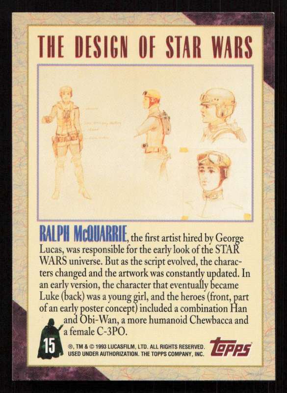 1993 Topps Star Wars Galaxy The Design of Star Wars 15