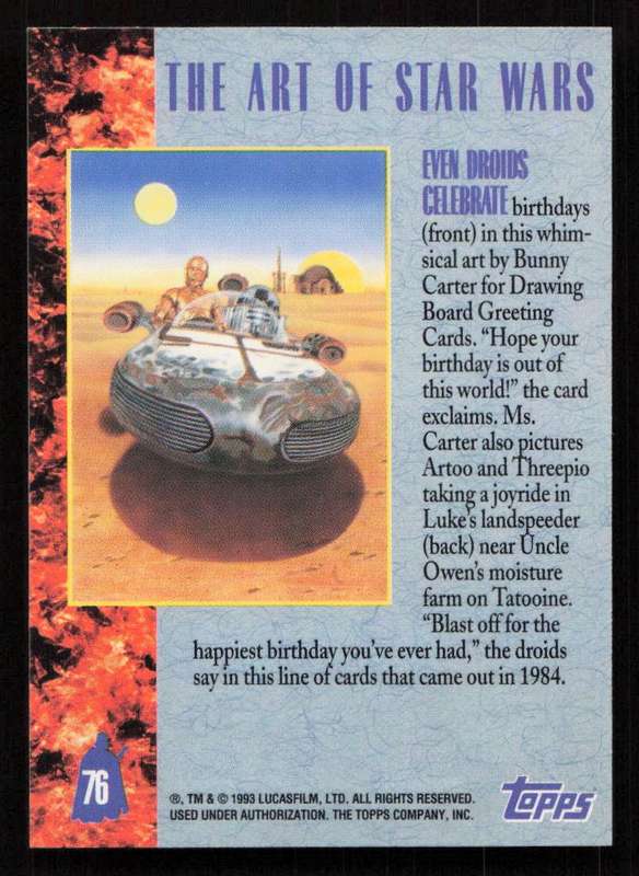 1993 Topps Star Wars Galaxy The Art of Star Wars 76