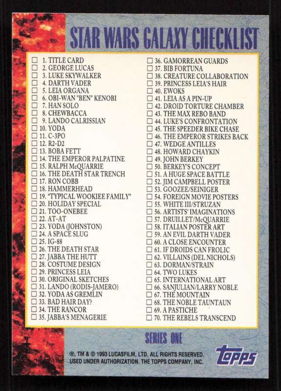 1993 Topps Star Wars Galaxy Checklist 140