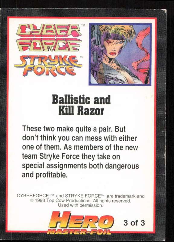 1993 Hero Master-Foil Cyber Force Stryke Force 3 of 3