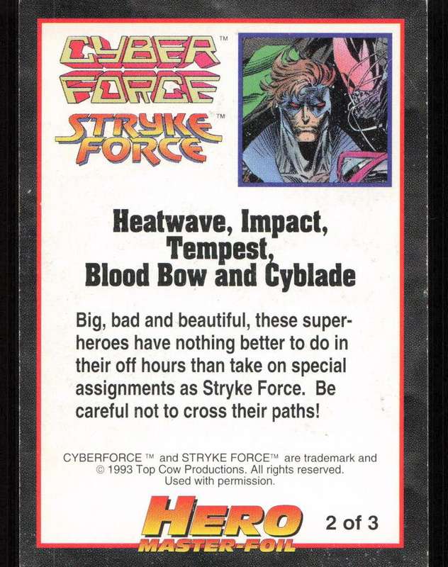 1993 Hero Master-Foil Cyber Force Stryke Force 2 of 3