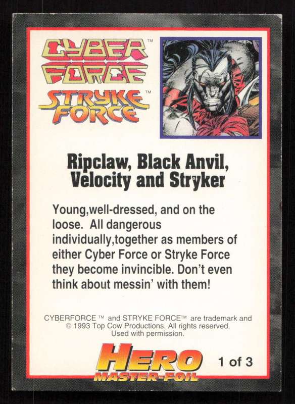 1993 Hero Master-Foil Cyber Force Stryke Force 1 of 3