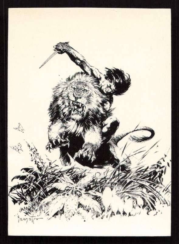 Comic Images 1993 Frazetta II The Legend Continues 2. Tarzan Kills Lion