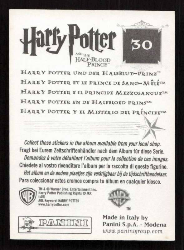 Panini Stickers Harry Potter and the Half-Blood Prince 30