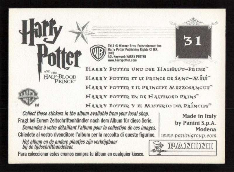 Panini Stickers Harry Potter and the Half-Blood Prince 31