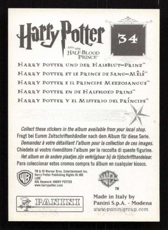 Panini Stickers Harry Potter and the Half-Blood Prince 34