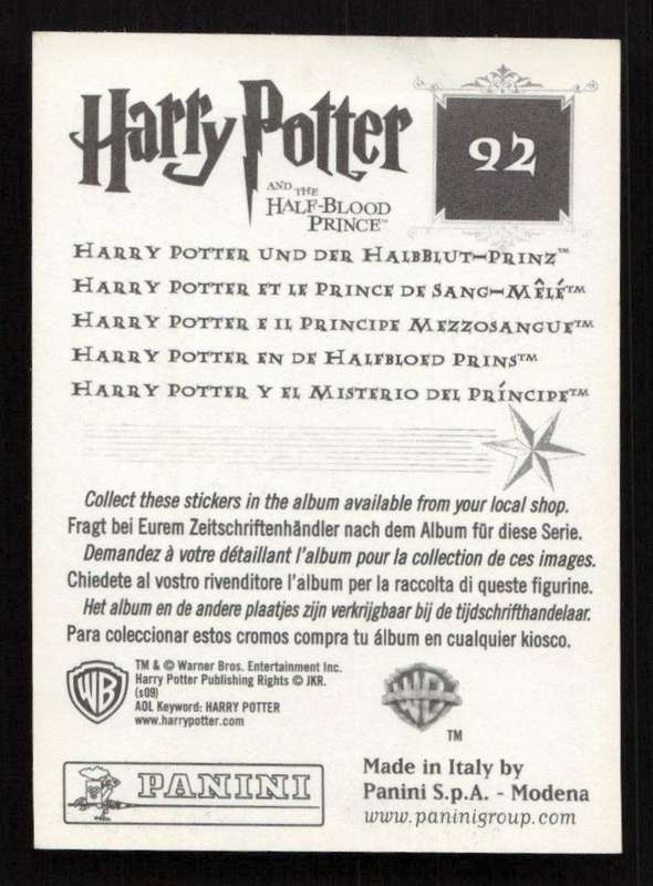 Panini Stickers Harry Potter and the Half-Blood Prince 92