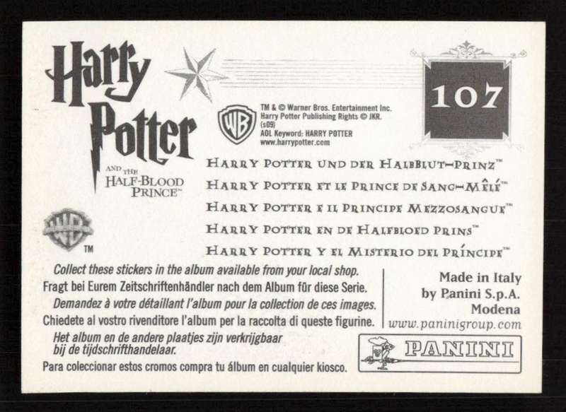 Panini Stickers Harry Potter and the Half-Blood Prince 107