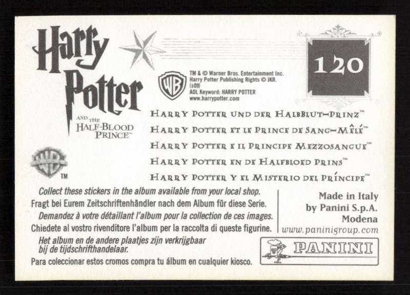 Panini Stickers Harry Potter and the Half-Blood Prince 120