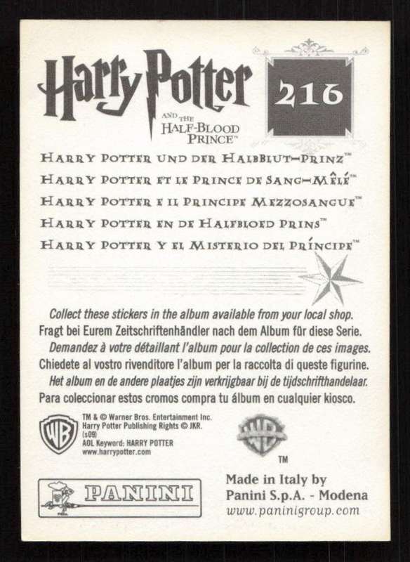 Panini Stickers Harry Potter and the Half-Blood Prince 216