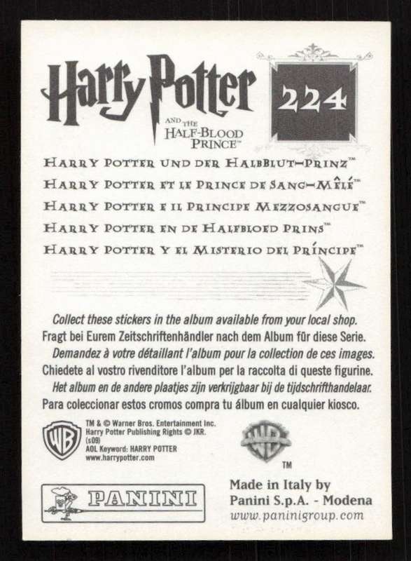 Panini Stickers Harry Potter and the Half-Blood Prince 224