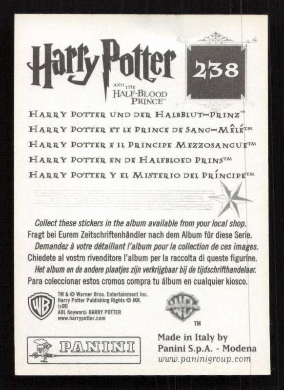 Panini Stickers Harry Potter and the Half-Blood Prince 238