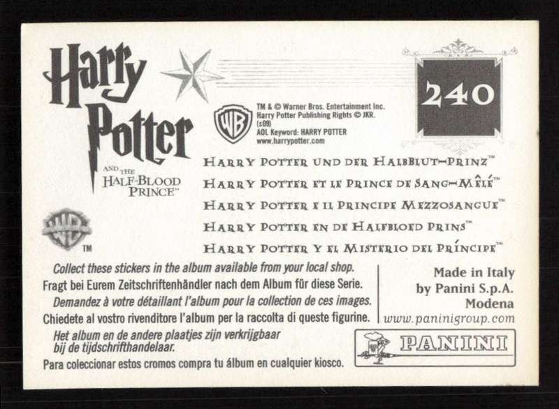Panini Stickers Harry Potter and the Half-Blood Prince 240