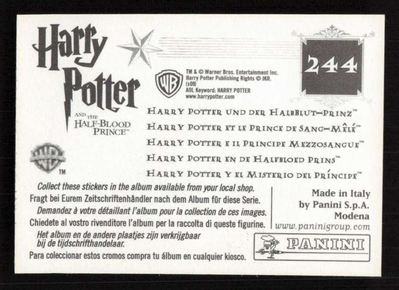 Panini Stickers Harry Potter and the Half-Blood Prince 244