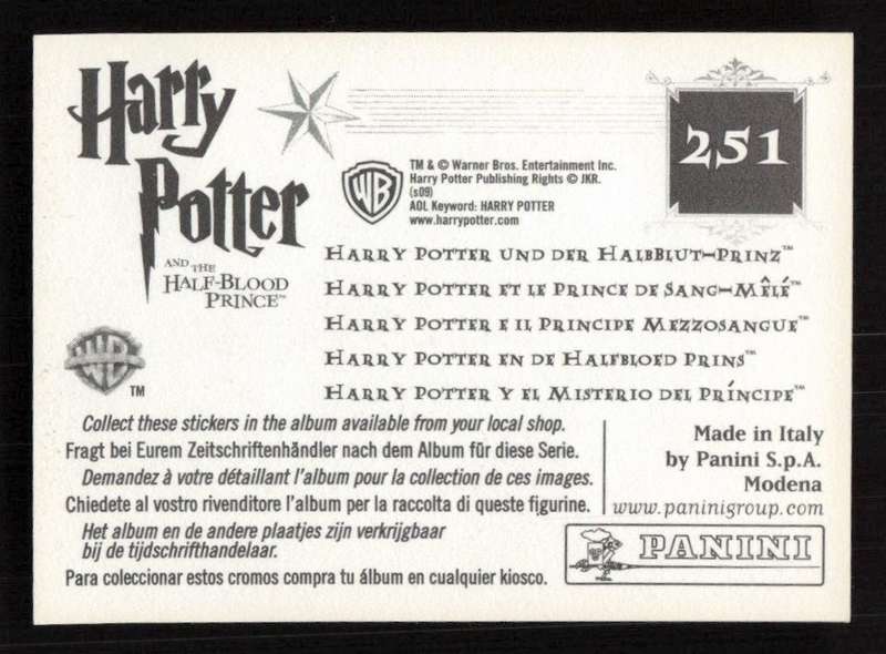 Panini Stickers Harry Potter and the Half-Blood Prince 251