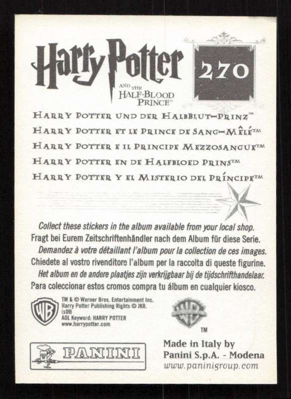 Panini Stickers Harry Potter and the Half-Blood Prince 270